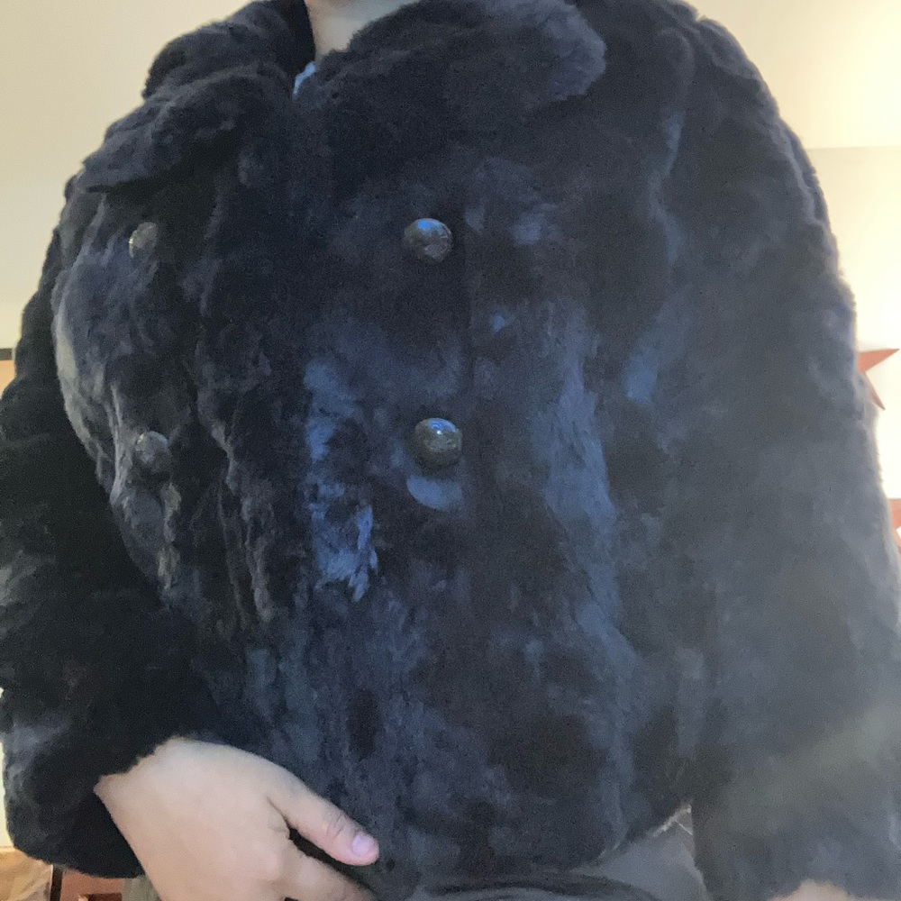 EUC 525 America Luxe Real Rabbit Lined Fur Jacket